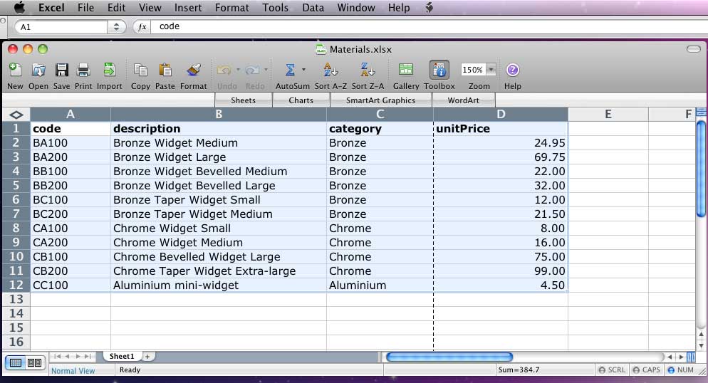 Excel Data