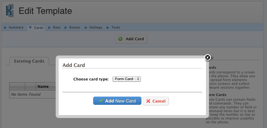 Add Card Dialog