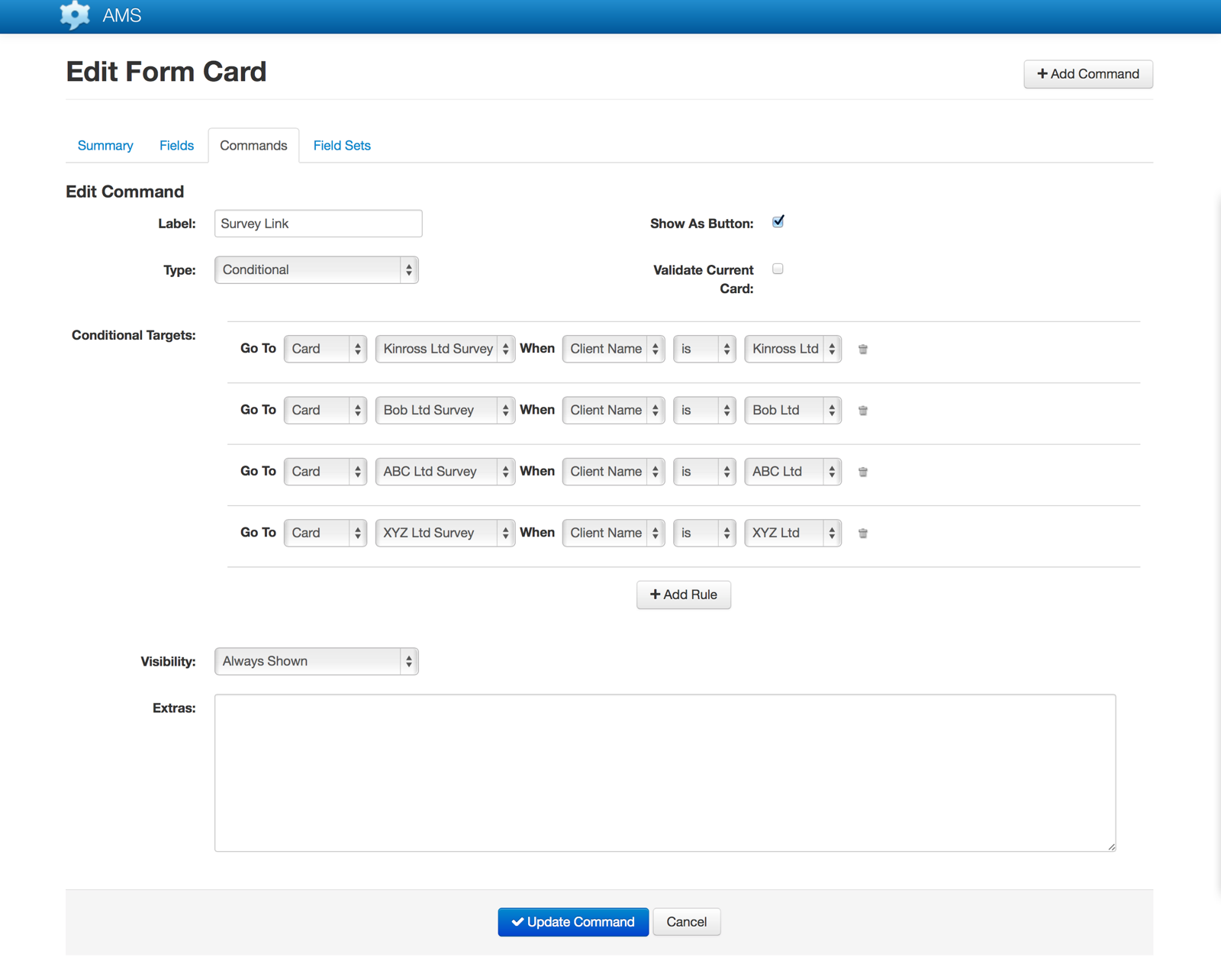 Conditional Command Example